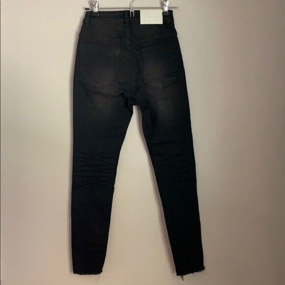 One x One Teaspoon Freebird II Distressed Black Skinny Jeans Women's 25 - Picture 5 of 7